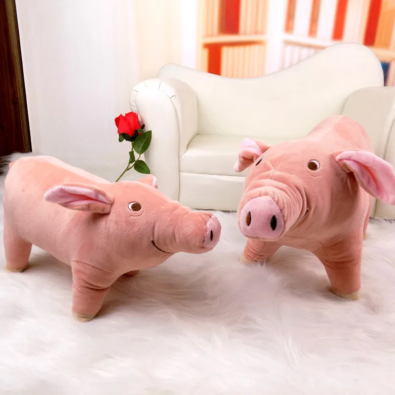 ตุ๊กตาหมูเหมือนจริง ของเล่นตุ๊กตาหมูน่ารัก หมอนนุ่มนิ่ม ตุ๊กตาหมูเหมือนจริง ของขวัญนุ่มนิ่มสำหรับเด็กและผู้ใหญ่ ของตกแต่งบ้าน ห้องเด็ก สีชมพู