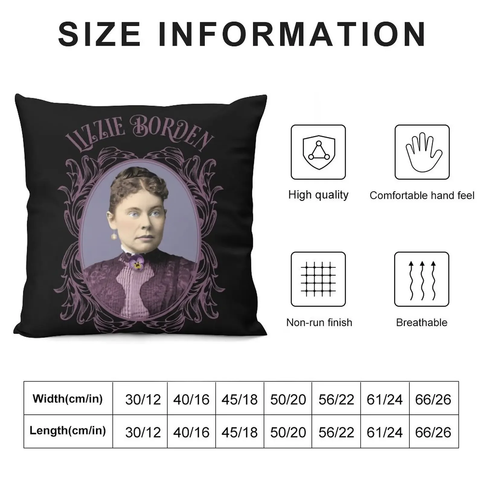 Lizzie Borden Purple Dress & Pansy Brooch Throw Pillow Pillow Covers Decorative Christmas Cushion For Home pillow