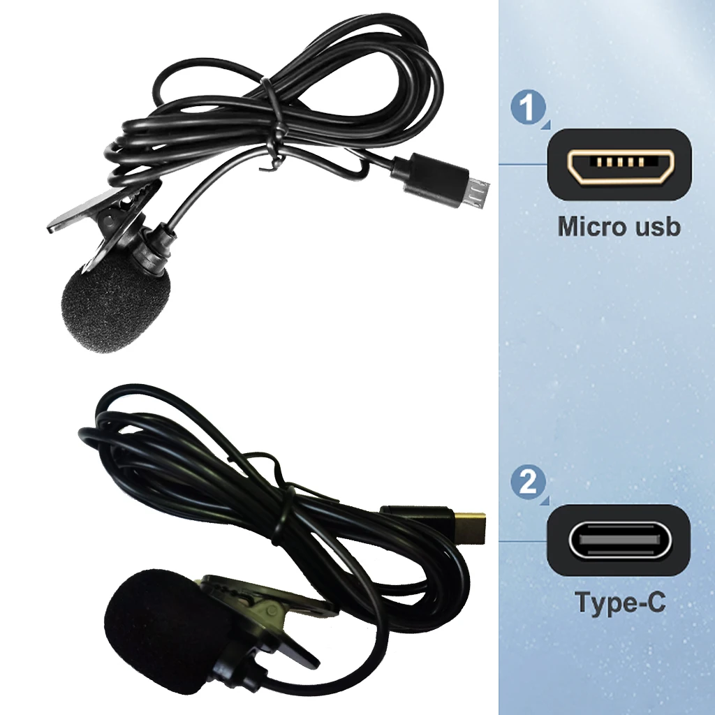 High Fidelity External Microphone For Sport Camera Action Camera Micro USB/Type-C Connector Cable Length 1.5M