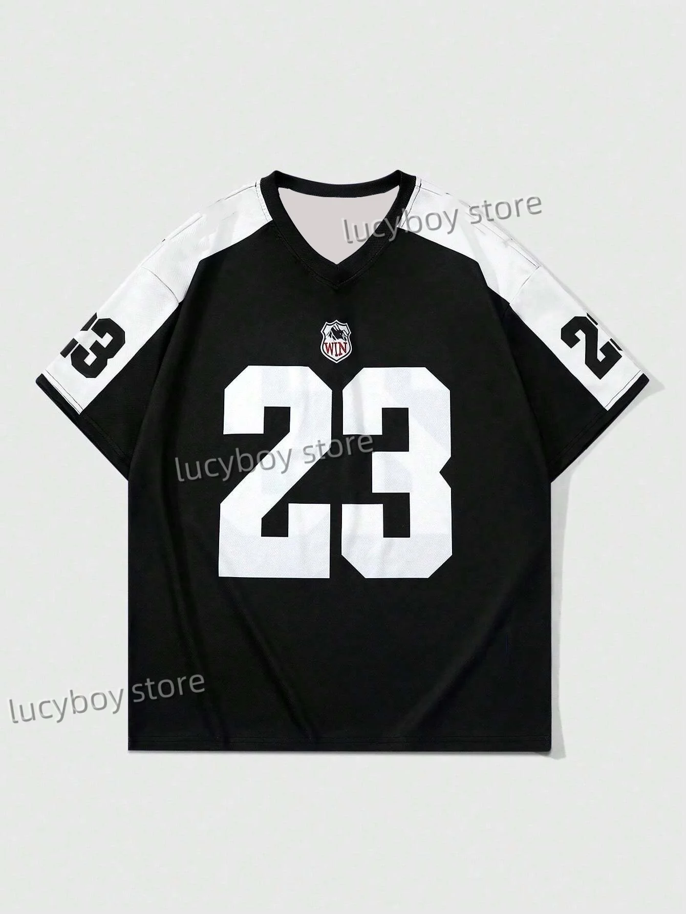 

Mens 3D Number 23Printed Short Sleeve T Shirt Man V Neck Sportwear Brooklyn Racing Football Tee Vintage Casual Tops Men Clothes