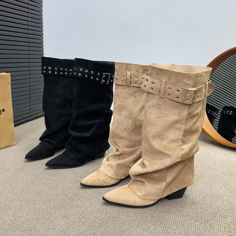 Western-Cowboystiefel mit klob – Pointed Toe Flat Bewertung und Preis