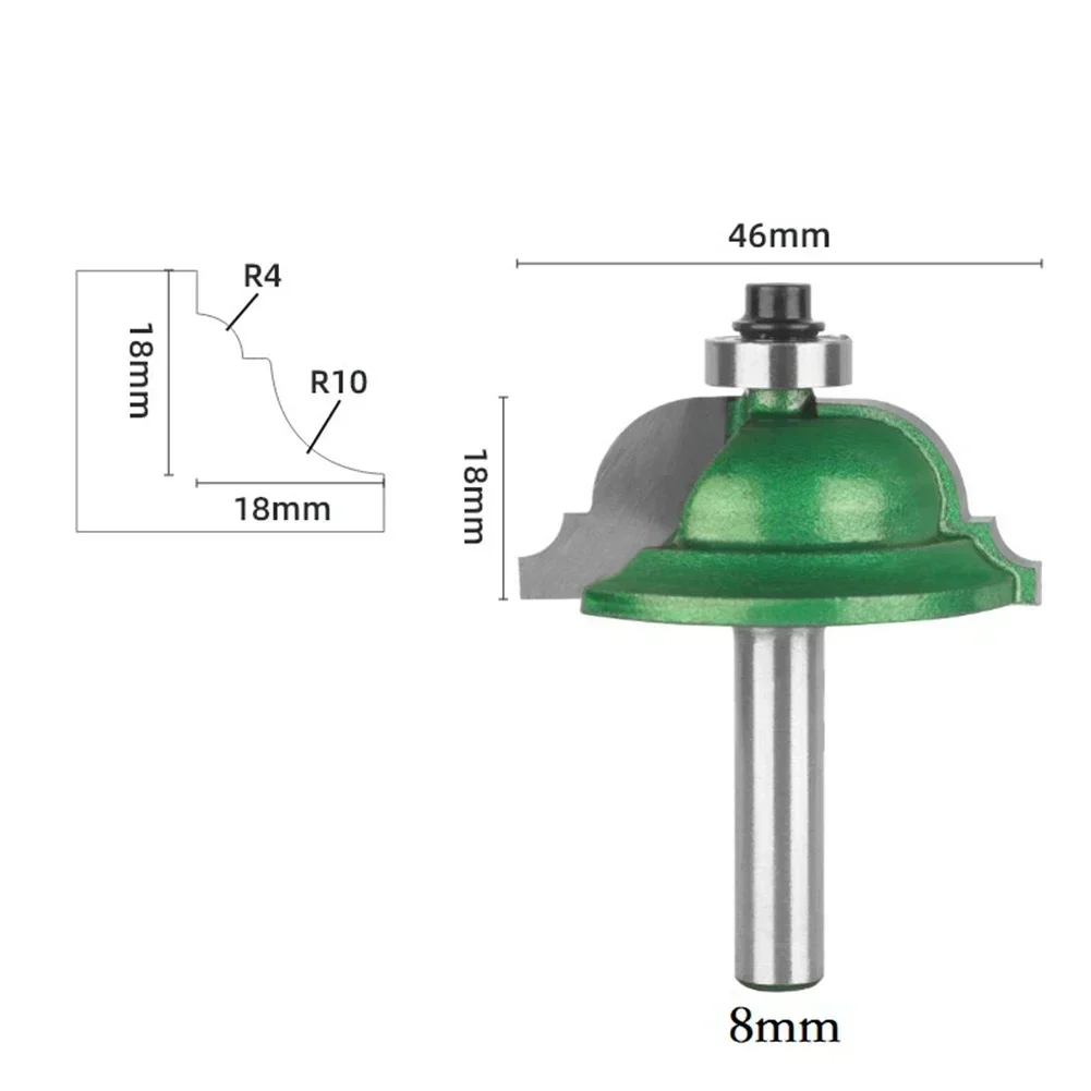 Eeatop 1pc 8MM Shank Classical Router Bit C3 Micro-grain Tungsten Carbide Woodworking Milling Cutter Line Mill For Wood End Mill