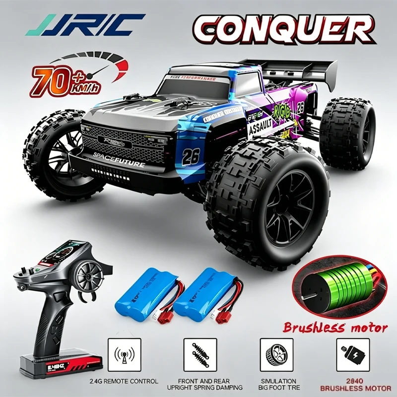 Carro RC JJRC 1/14 C8803 Escala 4WD Super Brushless 70KM/H de Alta Velocidade com LED, Controle Remoto, Off-Road, Monster Truck para Crianças Carro RC JJRC 1/14 C8803 Escala 4WD Super Brushless 70KM/H de Alta Velocidade com LED, Controle Remoto, Off-Road, Monster Truck para Crianças