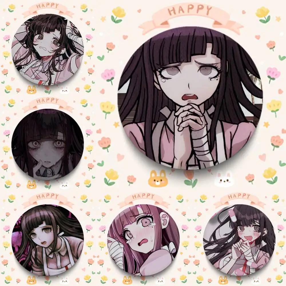Video Game Series Character Mikan Tsumiki Badges Round Cosplay Pin Bag Decor Fans Collect Friends Gifts Brooch Souvenir