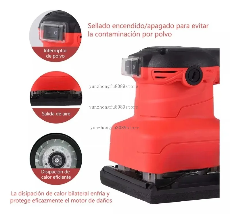 200W 13500RPM Electric Sander, High Power Mini Polishing Machine with Sanding Pad for Putty Wall, Furniture Grinding