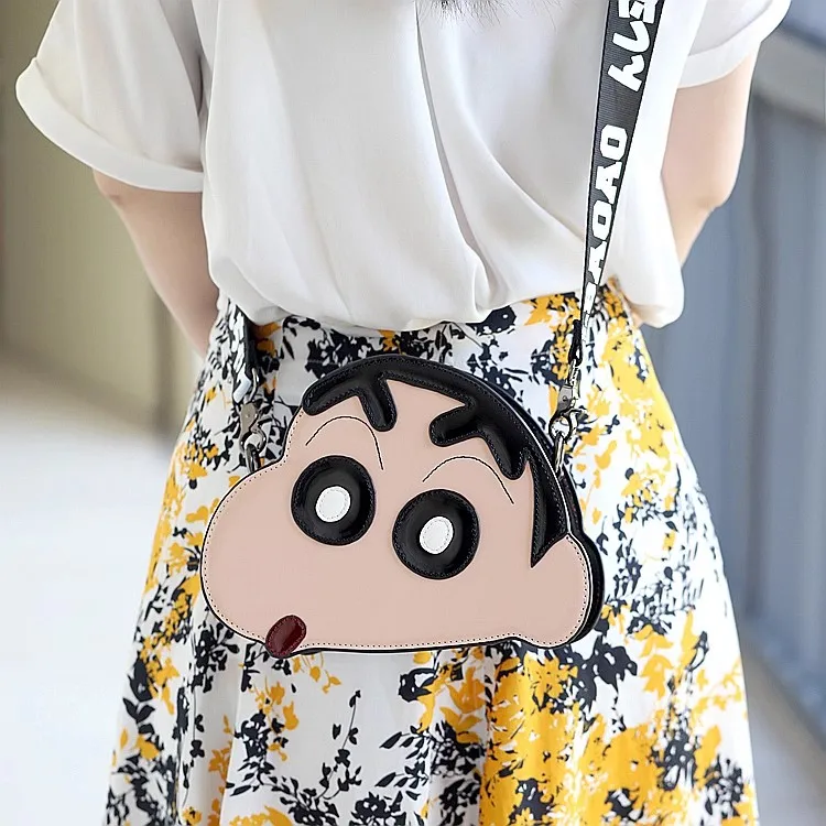 Anime Crayon Shin-Chan Crossbody Bag Shinchan Pu College Style Ladies Fashion Shoulder Bag Mobile Phone Bag Small Shoulder Bag