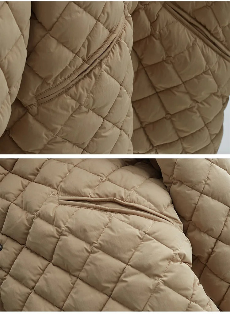 Large-Scale Turtle Back Style 90% White Duck down Lightweight Classic Quilted Pattern down Jacket 2025 Autumn Winter New Top