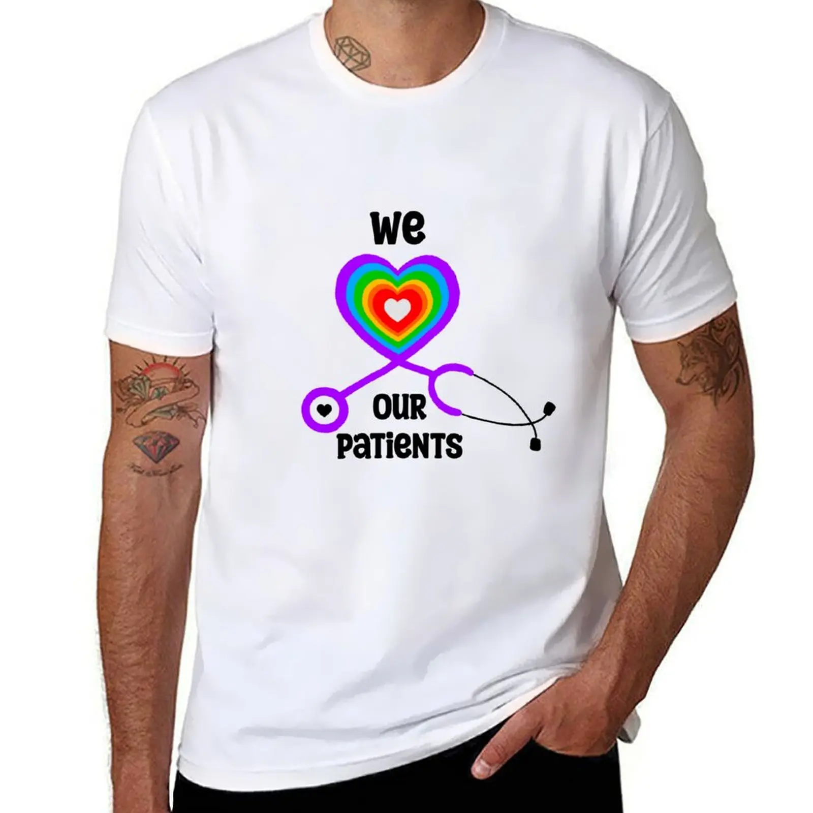 

We love our patients T-Shirt t shirt man cotton t shirts for man pack white T-Shirt