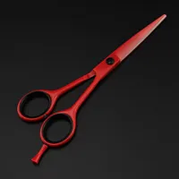 Ciseaux de coiffure professionnels 6'' en acier JP440c à dents inversées, rouges, pour coupe et effilage, personnalisables avec LOGO 4