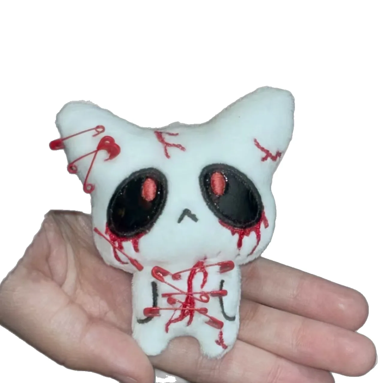 Halloween Horror Plush Keychain Creepy Bloody Monster Doll Goth Bag Charm Scary Accessories for Backpack Cosplay Party Decor