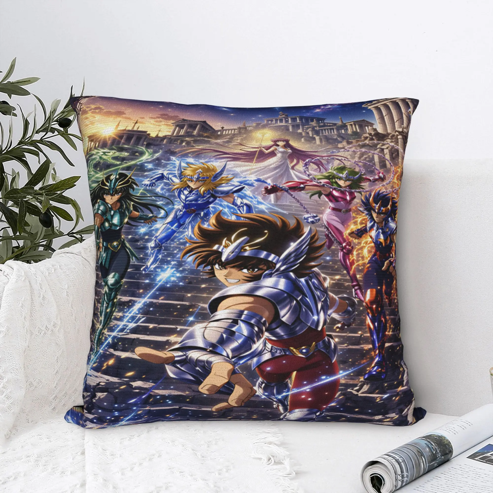Saint Seiya Knights Z-Zodiac  Pillow Cover  Comfy Cushion Cover Morden Pillow Case For Wedding Party Home Decor