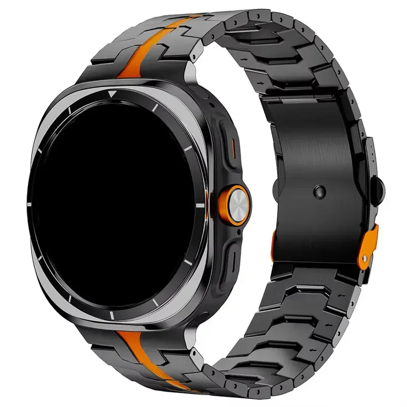Pulseira de aço inoxidável para samsung galaxy watch ultra 47mm banda para samsung galaxy watch ultra 47mm masculino luxo sem lacunas pulseira