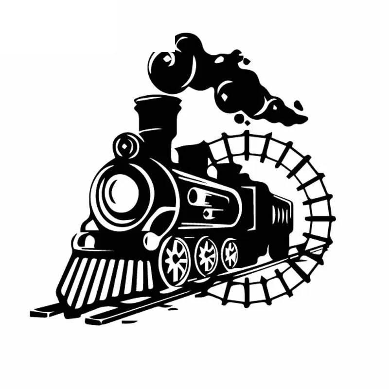 

Car Stickers Subtle Smoke Rolling Train Original Cartoon PVC Car Decoration Accessories Decals Creative Black/white,18cm*17cm
