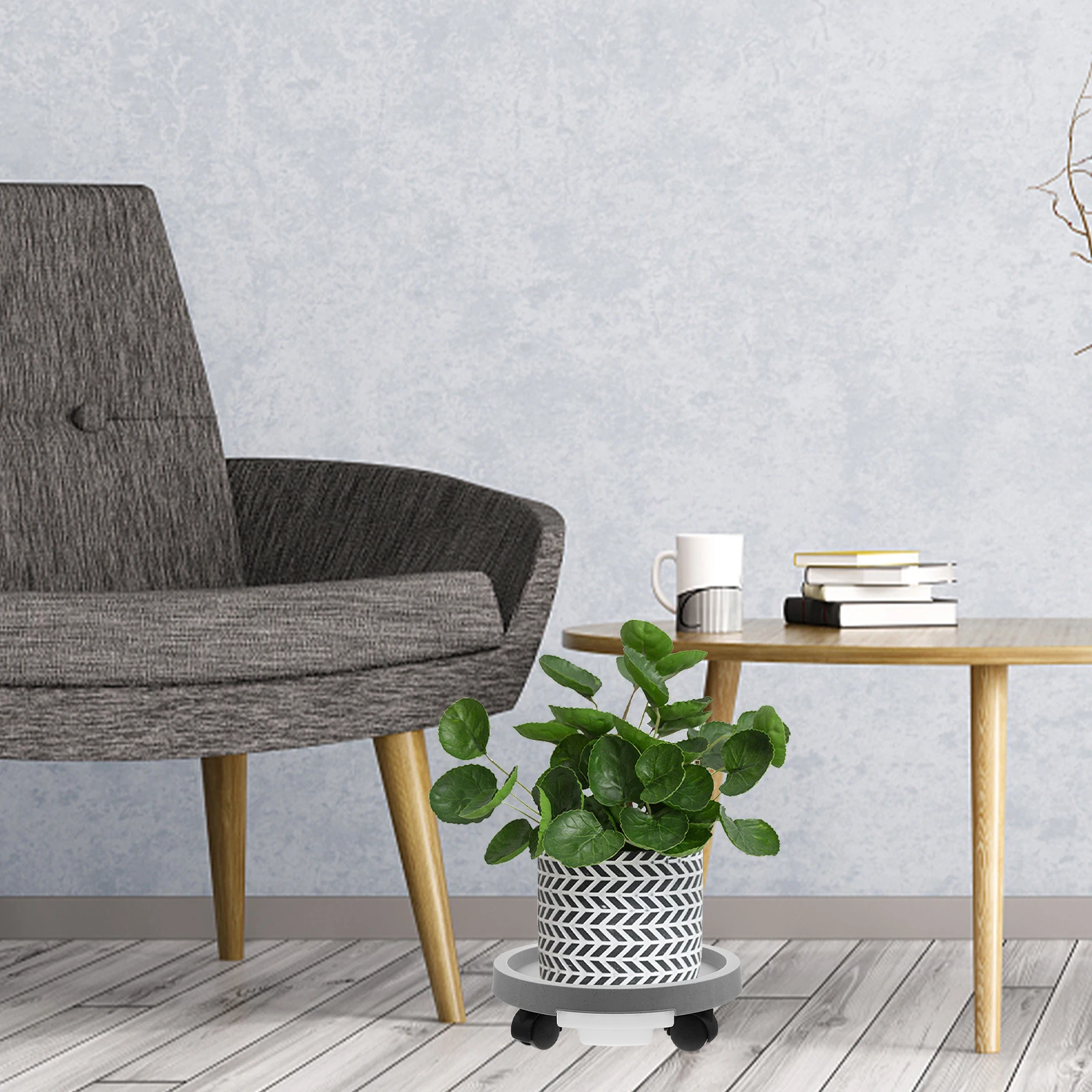 

Flowerpot Tray With Wheels Pp Material Waterproof For Indoor Outdoor Use Rolling Plant Stand Movable Gardening Trolley