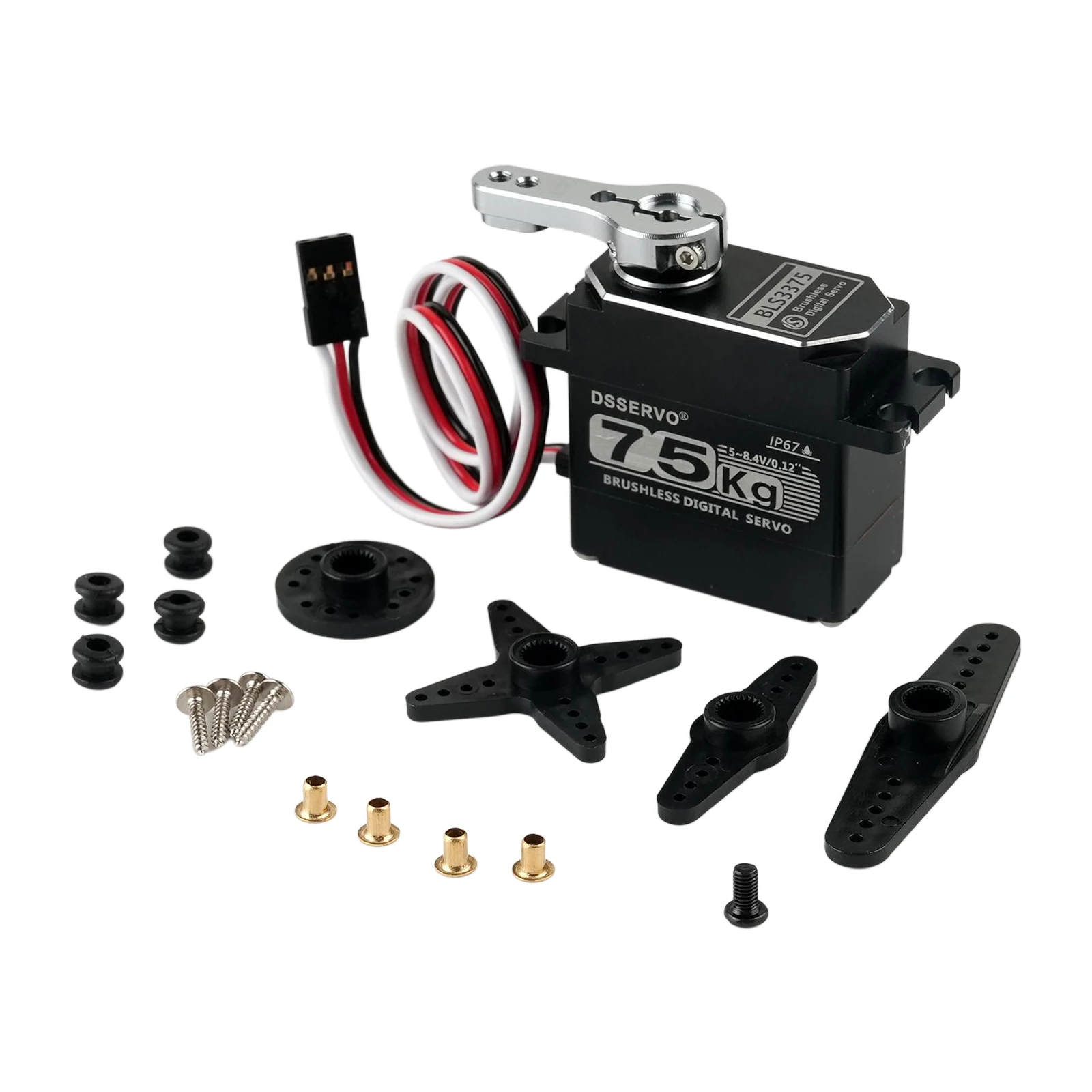 75KG高トルクデジタルサーボIP67防水ブラシレスモーター全金属ギア 1/8 1/10 1/12 RCカー ロボットアーム クローラー バハ用