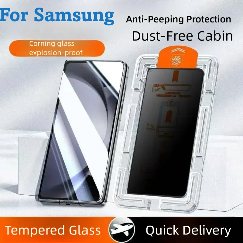 S26Ultra Staubfreies Gehäuse Panzerglas für Samsung S25 Edge S23+ Displayschutzfolie Galaxy S24 Ultra S21+ Sichtschutzfolie S22+ S26