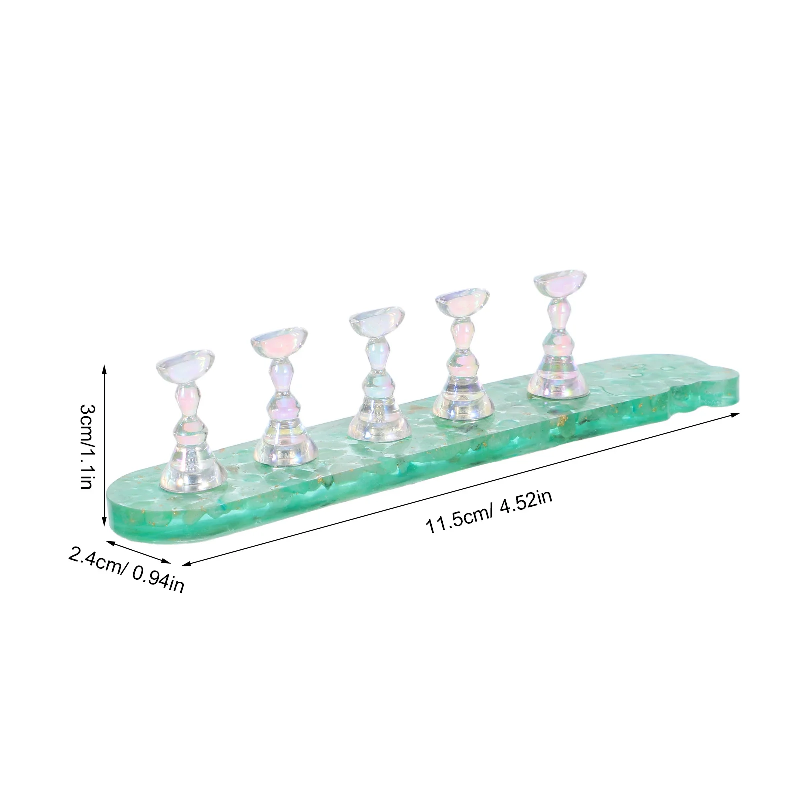 1세트 네일 연습 스탠드 연한 녹색 독특한 디자인 현실적인 촉감 재사용 가능 휴대용 네일 아트 트레이닝 DIY 매니큐어용