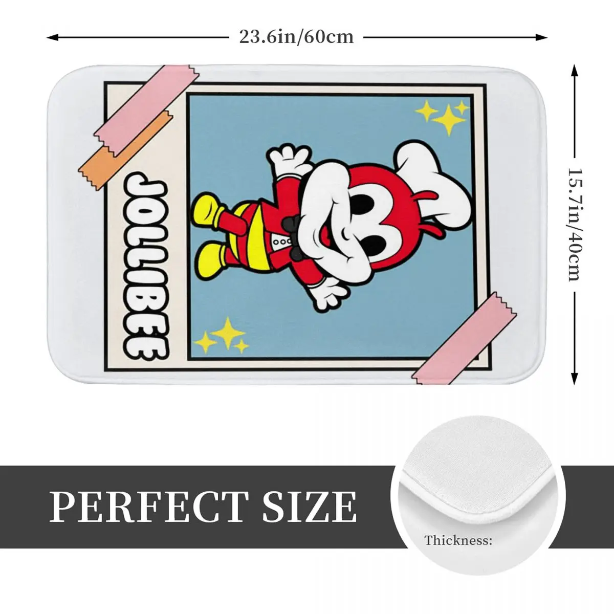 Retro Jollibee Doormat Kitchen Entrance Home Floor Mat Non-slip Carpet Rug for Bedroom Footpad Mats