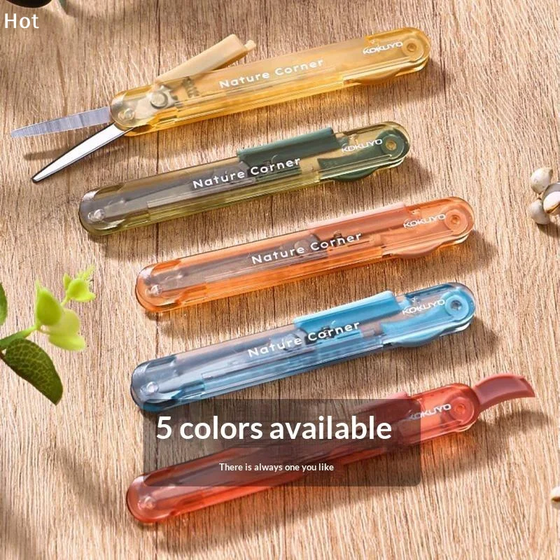 Portable Pocket Scissors Retractable Safety Small Scissors Multicolor Lightweight Hand Cutter For Student Handmade Craft School