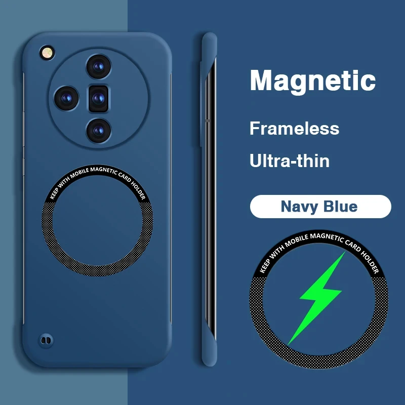 Fundas de teléfono con carga inalámbrica magnética ultrafina para Oppo FindX7 Find X7 Ultra X7Ultra 5G, PC duro para cubiertas sin marco Magsafe