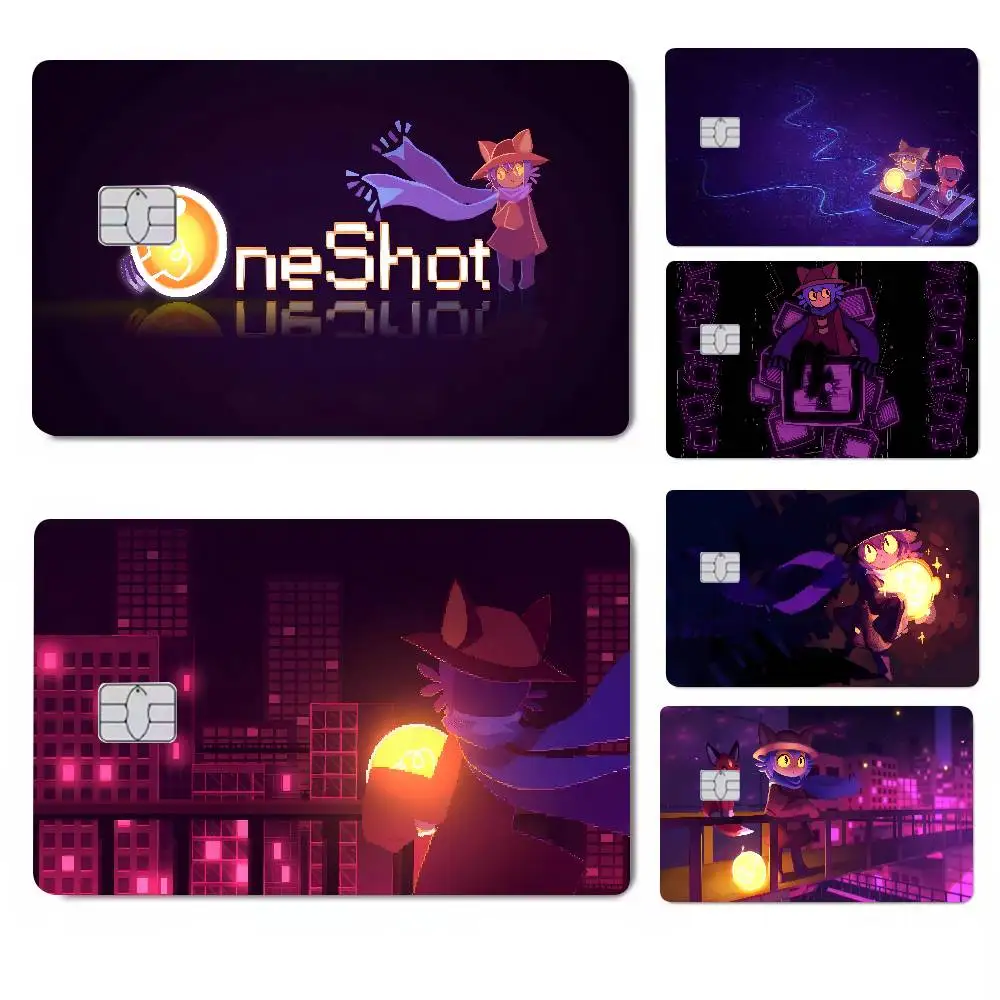O-Oneshot Niko Anime Frontcover-Folienaufkleber für Kredit- und Debitkarten, kleiner großer Chip, 1 Set mit 4 Stück