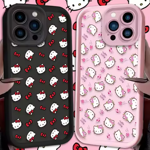 New Case For Samsung Galaxy A56 A36 A26 A16 A06 A15 A25 A35 A55 5G S25 S24 S23 Ultra S22 S21 Plus FE Cute Bowknot Hello Kitty