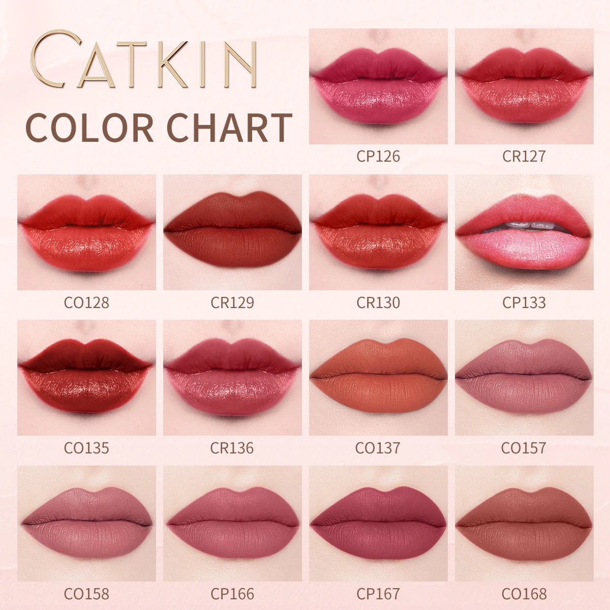 CATKIN Makeup Velvet Matte Lipstick, Hydrating Satin Long Lasting lipstick with Smooth and Creamy Texture, 3.6g