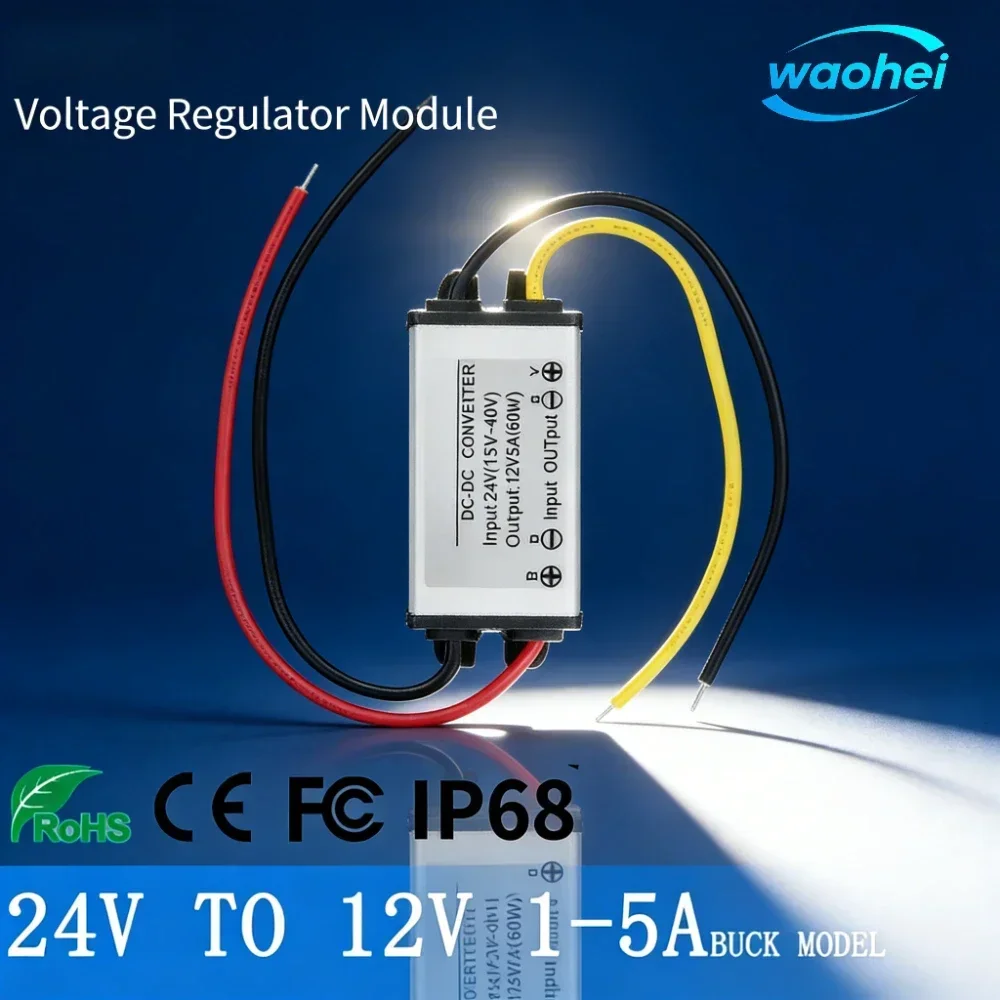 

DC-DC 24V to 12V 1A 2A 3A 4A 5A DC dc Converter Step Down 24V to 12V Voltage regulator Buck Model Converter Waterproof Module CE