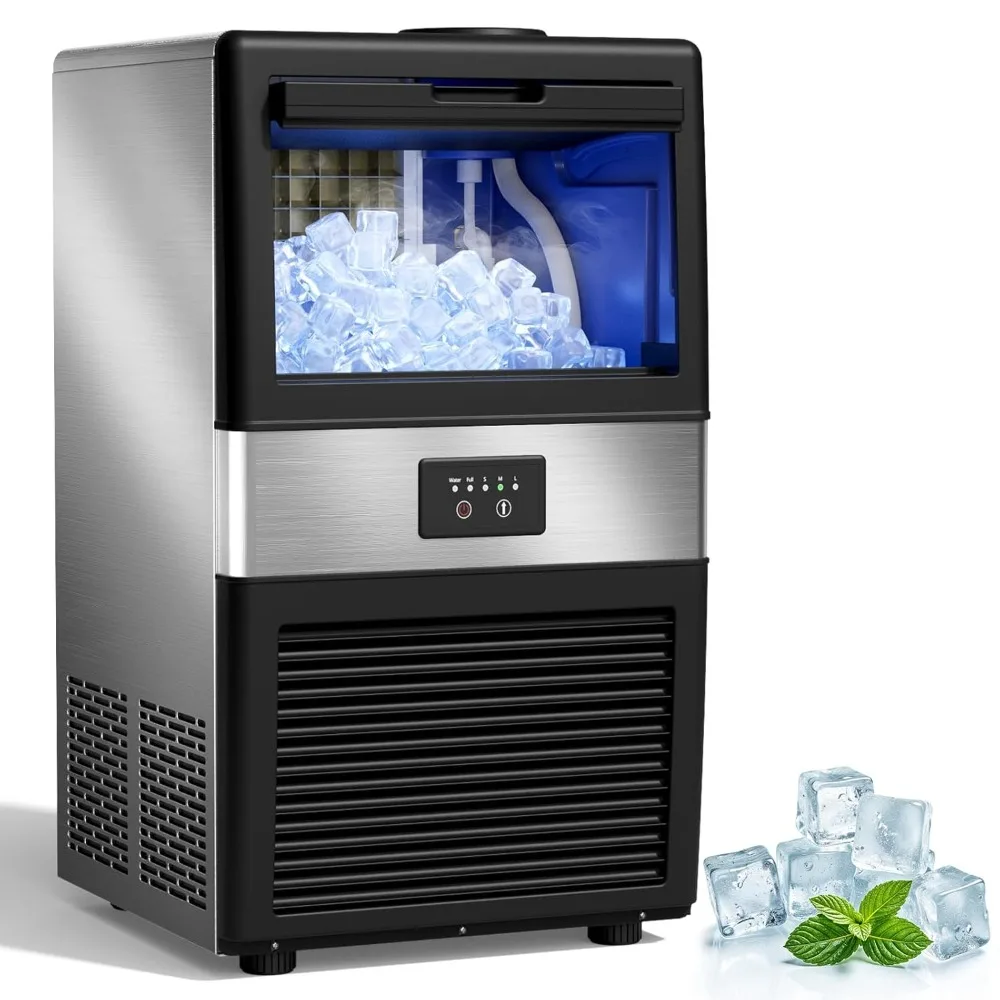 

90 Lbs/24H Commercial Ice Maker – Freestanding, 36 Cubes/11-20 Min Cycle & 18 Lbs Storage | Perfect for Bars & Pubs
