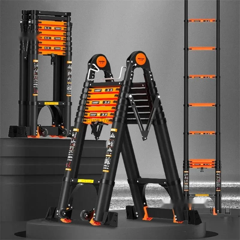 

Aluminum Alloy Telescopic Ladder Step Ladders Home Thickened Folding Ladder Portable Multifunction Lifting Engineering Stairs