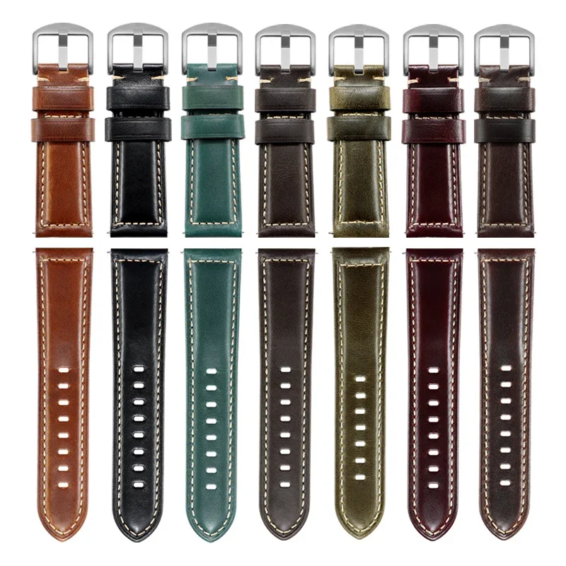 

Genuine Leather 20mm/22mm watch strap For Samsung Galaxy watch 7/6/5/5 pro/4/3 Classic bracelet Huawei watch GT 5-4-3-2-2e bands