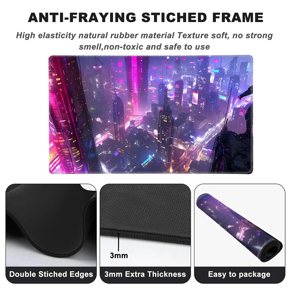 Grande Gaming Mouse Pad, Cyber Punks, almofadas de teclado, Anime Rubber Mat, Cool Deskmat, Desk Protector, Gamer PC Acessórios, S30