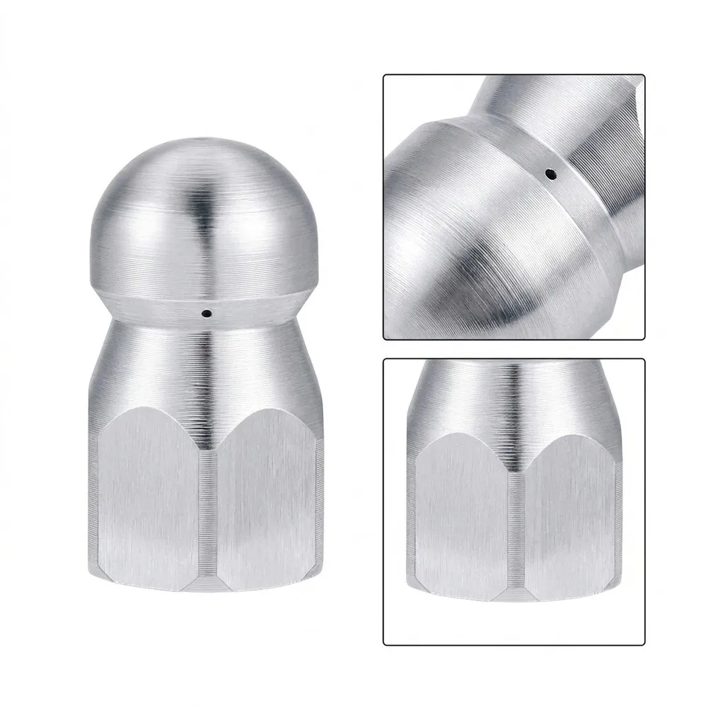 For Pressure Washer Compatible 1/4 IN Drain Cleaning Nozzle Set Stainless Steel Construction for Residential and Commercial Use 5