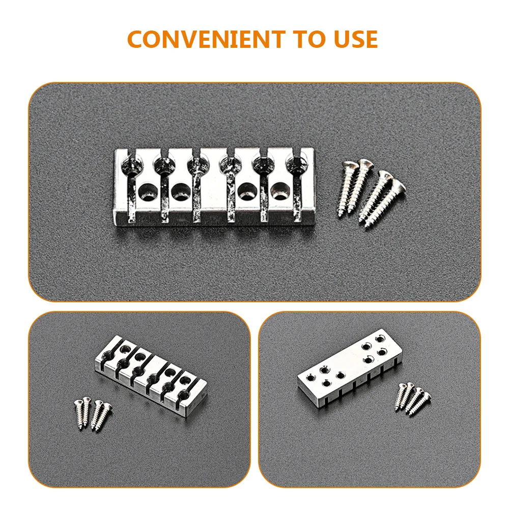 

6 String Locking Nut Durable Guitar String Lock Headless Electric Guitar Parts Supplies Easy Replace Upgrade Musical Instrument