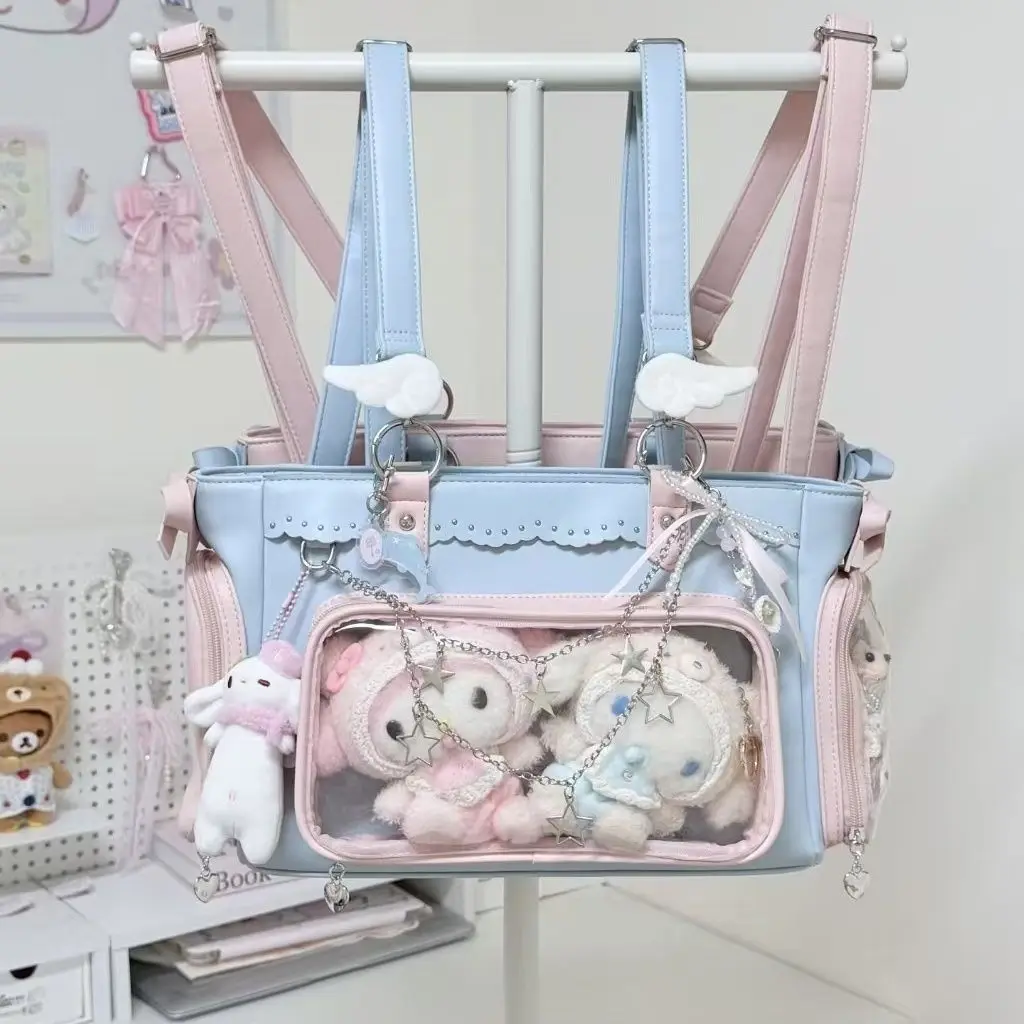 

School backpacks ita bag Backpacks woman gothic bag Doll carrier bag y2k accessories Women shoulder bag transparent bag tote