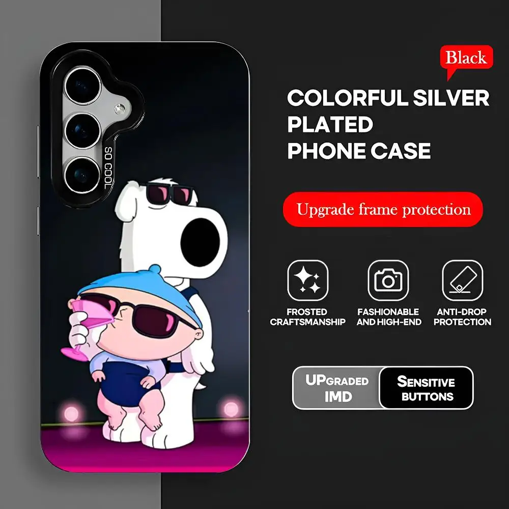 P-Peter Family G-Guy Phone Case Celulares S25 Case IMD Colorful Phone Case Silver Cover Suitable For Amsung Galaxy S24 S23 S22