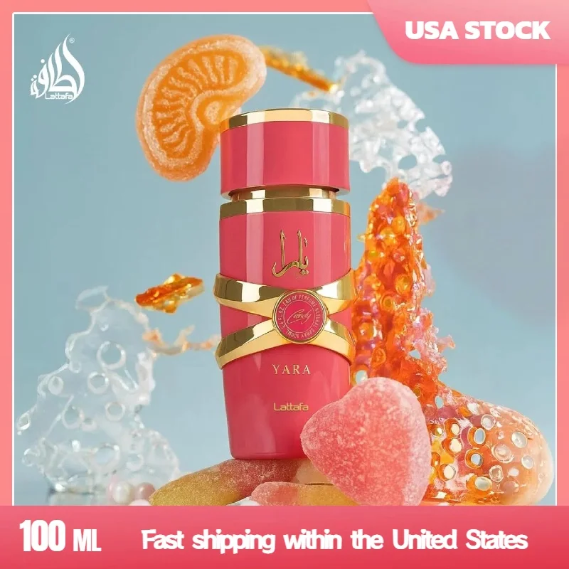 

100ml Lattafa Yara Eau de Parfum, Creamy Strawberry & Vanilla Fragrance, Long-Lasting Fragrance,Sweet Gourmand Perfume for Women