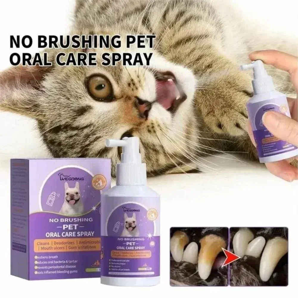 ZK20 Pet Oral Cleanse Spray Dogs Cats Mouth Fresh Teeth Clean Deodorant Prevent Calculus Remove Kitten Bad Breath Pet Supplies