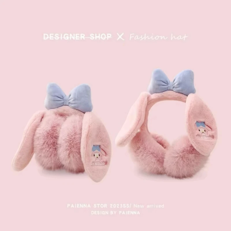 Cache-oreilles Anime Cartoon, серия Sanurgente Cinnamoroll, Garde au Chaud, Mignon, Fournitures d'hiver, accessoires de mode, или