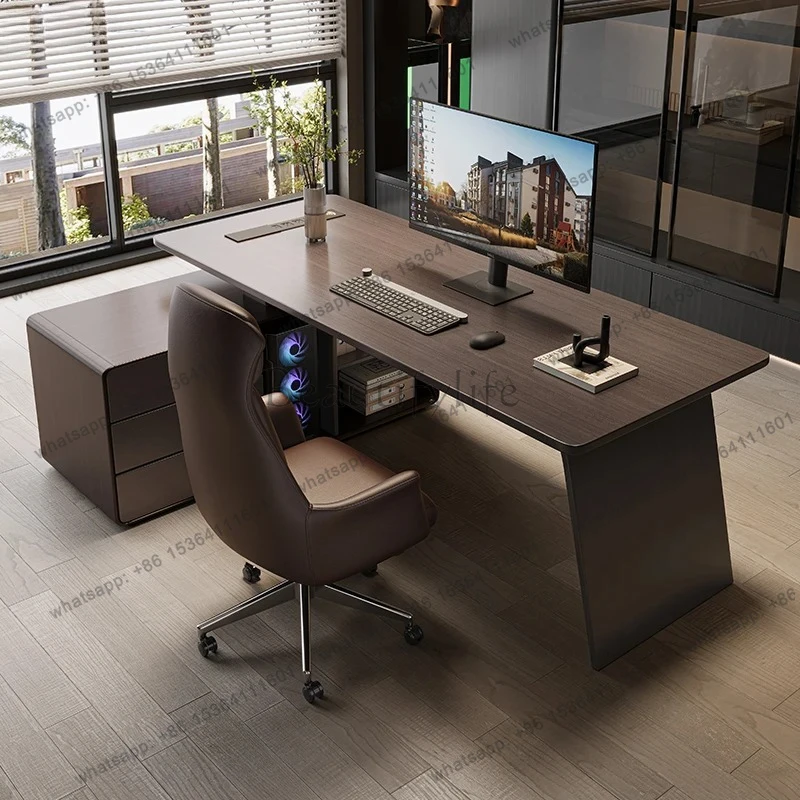 minimalist desk home study writing desk computer  workbench living room high-end solid wood desk