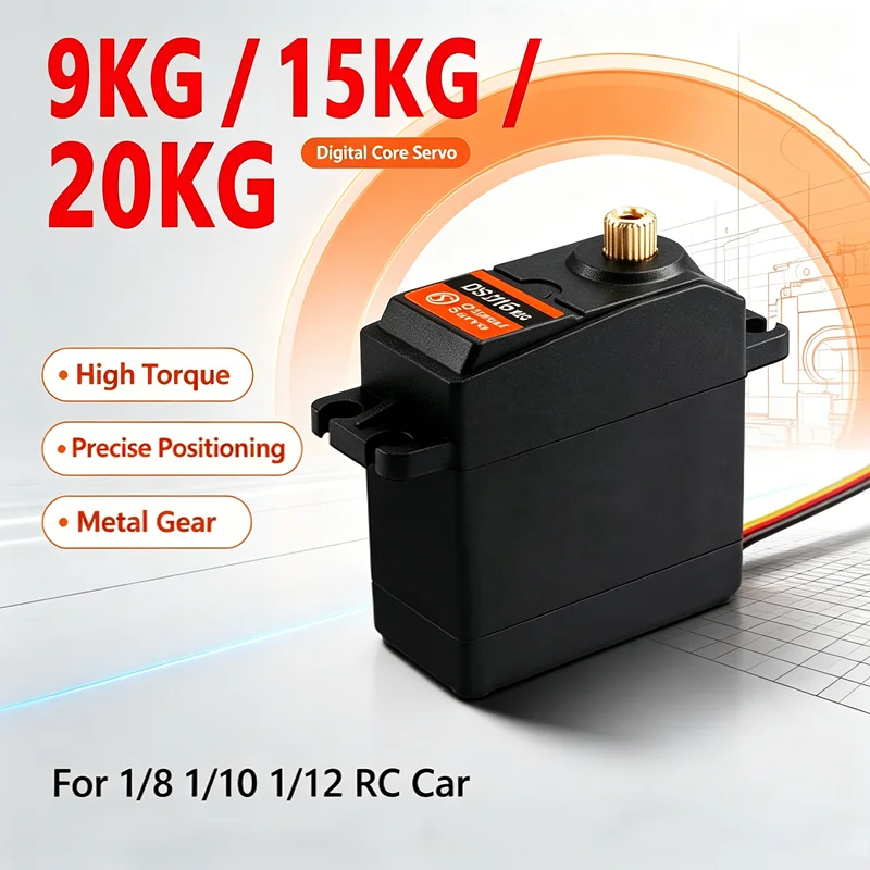 DSservo DS31 9KG 15KG 20KG Digitaler Servo mit hohem Drehmoment, geeignet für ferngesteuerte Autos im Maßstab 1:8/1:10/1:12.