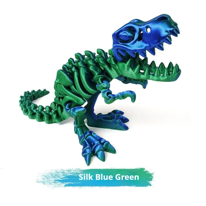 ثلاثية الأبعاد مطبوعة التنين مجموعة الحرف نموذج الديكور تململ لعبة تدوير الديناصور ريكس الهيكل العظمي ديناصور هدية للأطفال أعياد ميلاد