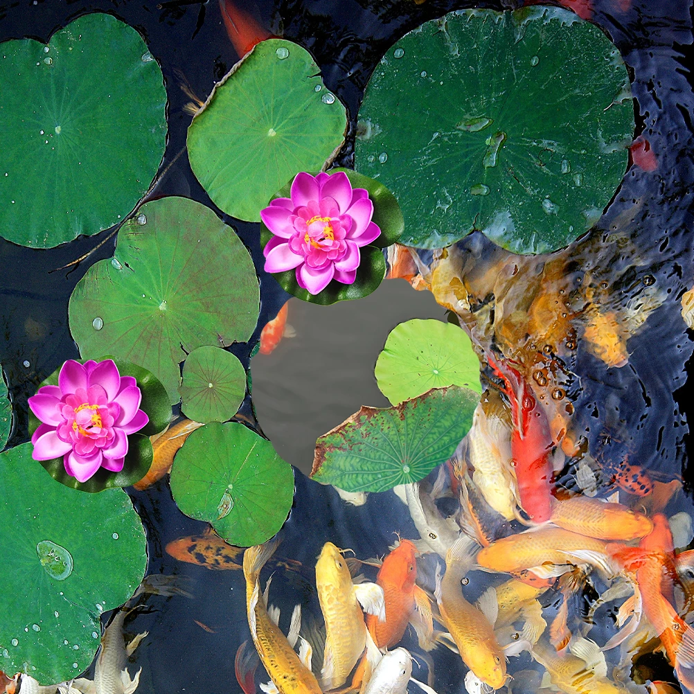 

8Pcs Artificial Floating Lotus Flowers Pond Decor Plastic Simulation Plants Garden Pool Aquarium Ornament Decoration
