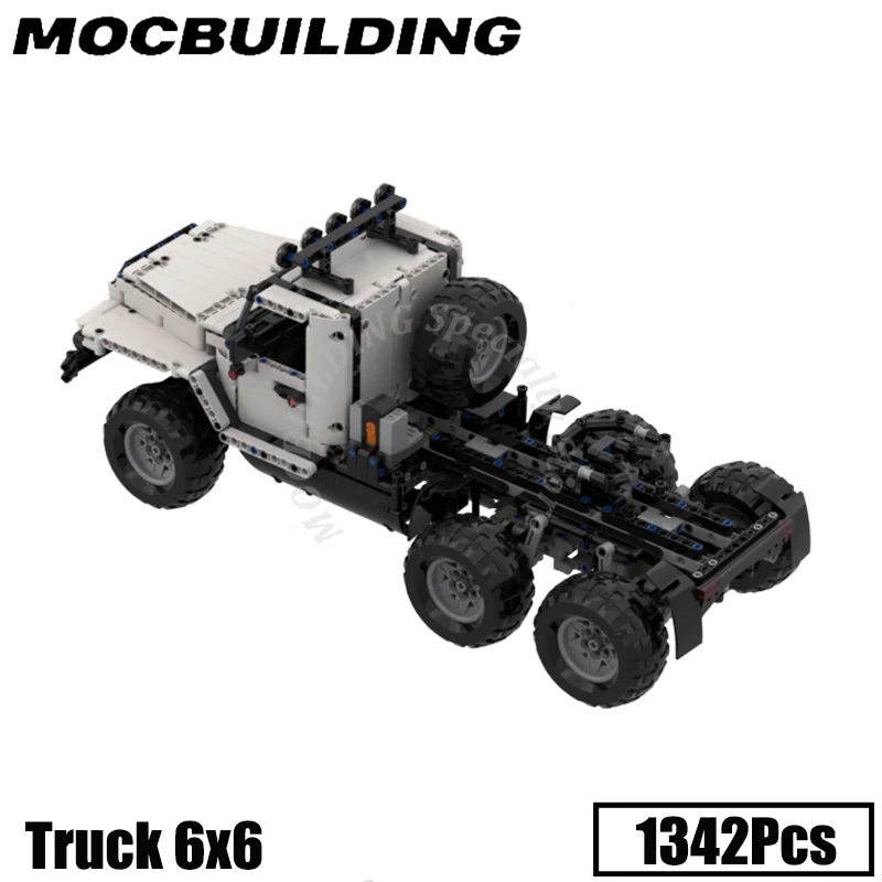 Truck with Motor Transport Car Transporter Vehicle Model MOC Building Blocks Display Construction Toys Birthday Gifts Present