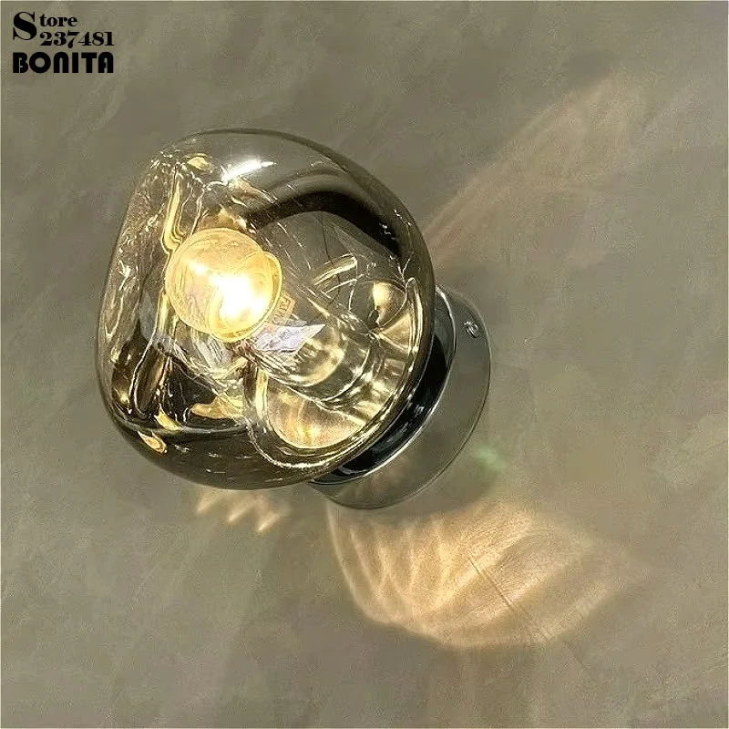 Silver Plated Irregular Glass Sconce Light Post Modern Bubble Wall Lamp Entryway Corridor Bathroom Wall Decor Lighting Fixture