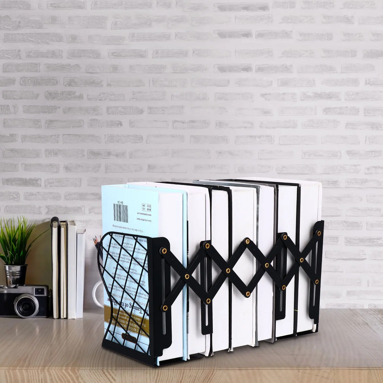 

1Pcs Strong Toughness Iron Book Finishing Shelf No Fading Deformation Space Saving Book Storage Organizer Iron Bookshelf