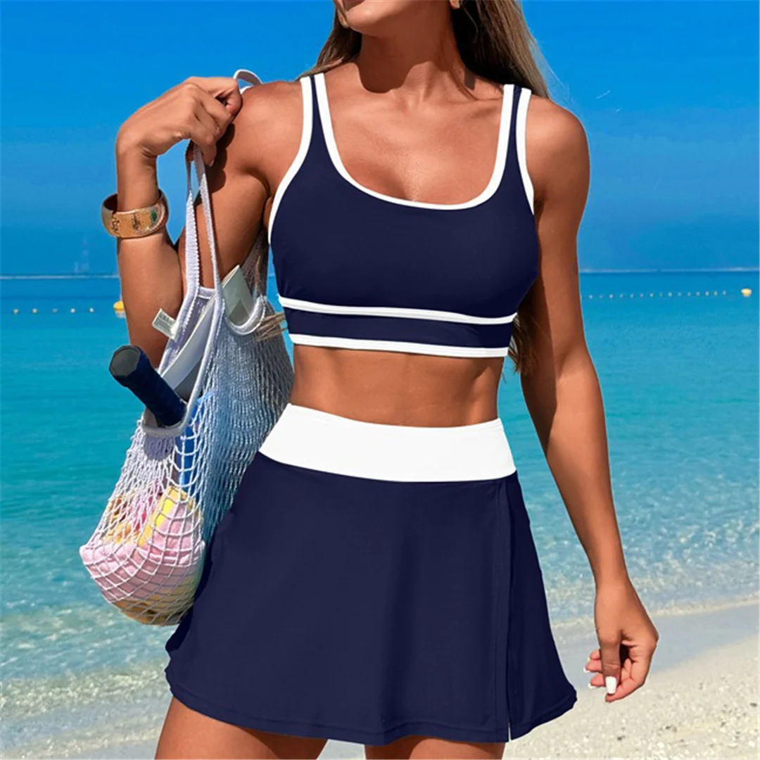 S - XL, 10 Farben, zweiteiliger Badeanzug für Damen, hoch geschnittener Bikini, zweiteiliges Bikini-Set, Damen-Badebekleidung, Badeanzug, Schwimmanzug V6998 – Detail 10