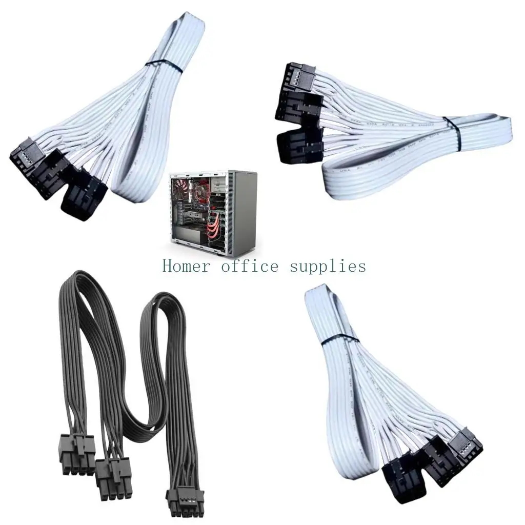 

K43B Кабель PCIE 5.0 длиной 30 см, 16AWG, два кабеля 8-16-контактный 12VHPWR для интеграции