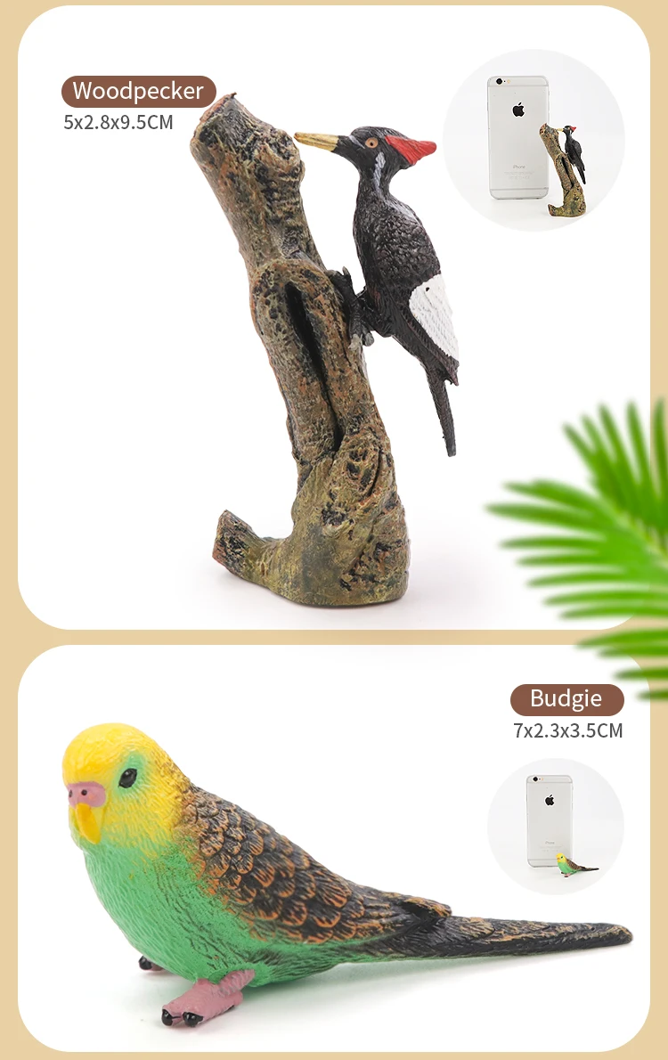 Miniatur-Klassiker-Vogel-Tier-Actionfiguren-Set – Flamingos, Papagei, Meer, Mew, Pfau, Eule, Strauß, pädagogisches Spielzeugmodell für Kinder – Detail 13