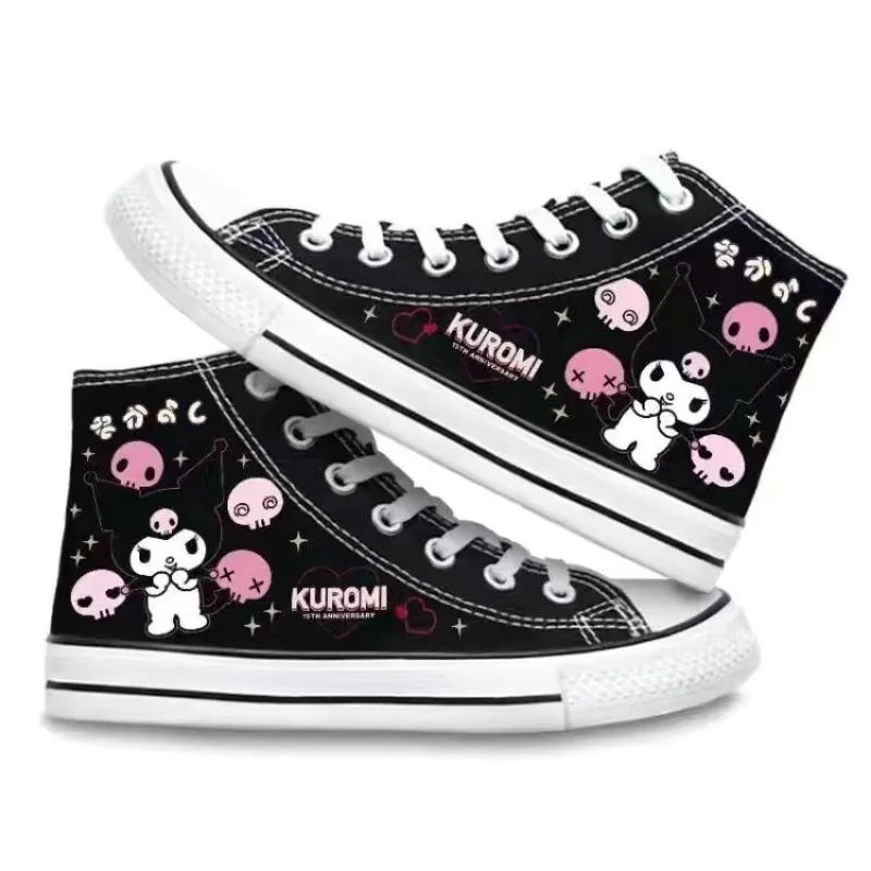 Sanrio Spring Autumn New Kuromi Printed Boys and Girls Canvas Shoes Cute Melody Cartoon Anime Shoes Unisex Casual Shoes Sneakers